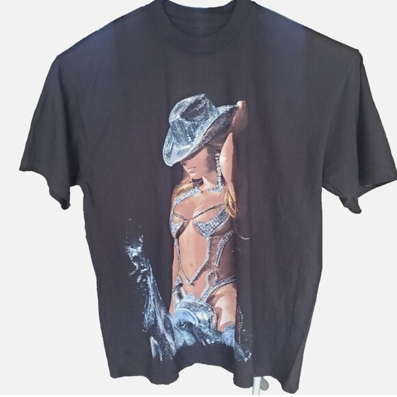Beyonce Renaissance World Tour 2023 T-Shirt Large Official Merch Cowgirl L Black - Picture 1 of 5